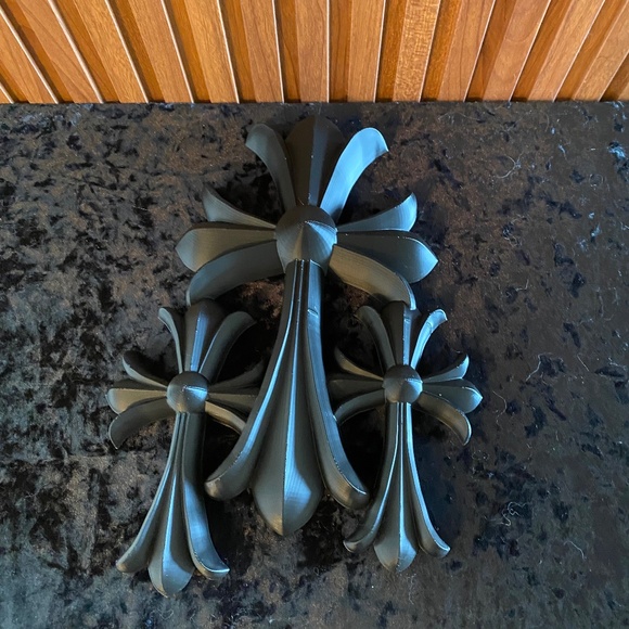 RARE X-Large 11” CH Black Triple Cross Decor - Picture 3 of 8